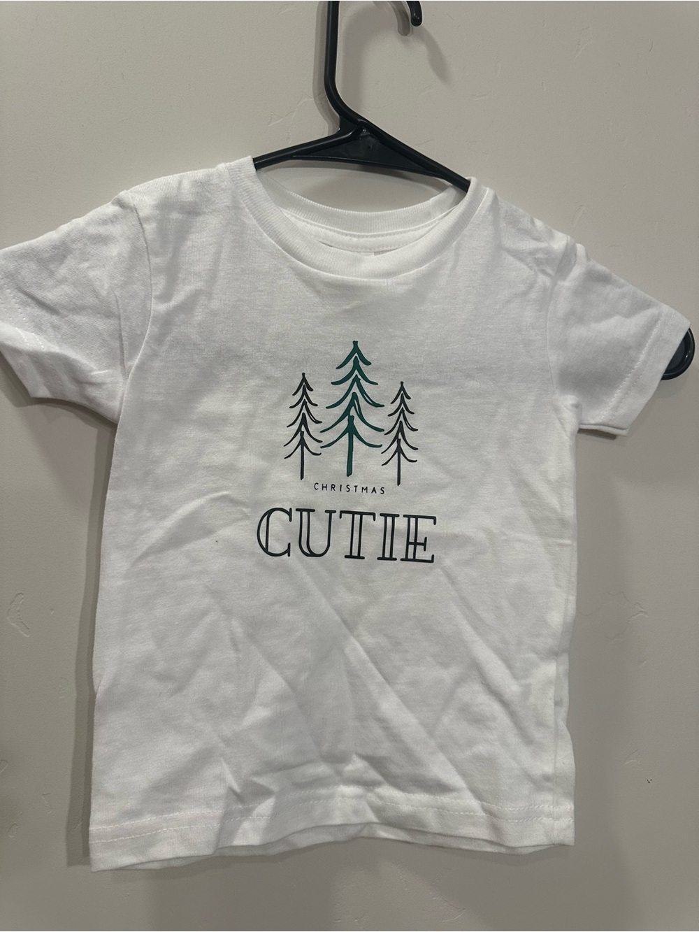 Kids White 'Christmas Cutie' Graphic Short-Sleeve Tee